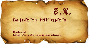 Bajzáth Mátyás névjegykártya