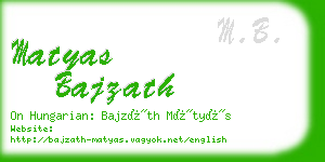 matyas bajzath business card